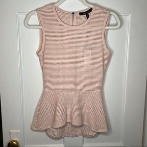 BCBG Evia Peplum Top - New w/Tags, Dusty Pink, XS